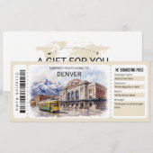 Denver Colorado Trip Boarding Pass Ticket 招待状 (正面/裏面)