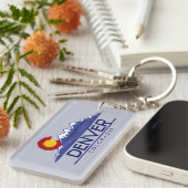 Denver Colorado wood mountains keychain キーホルダー (正面右)