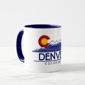 Denver Colorado wood mountains mug マグカップ (正面左)