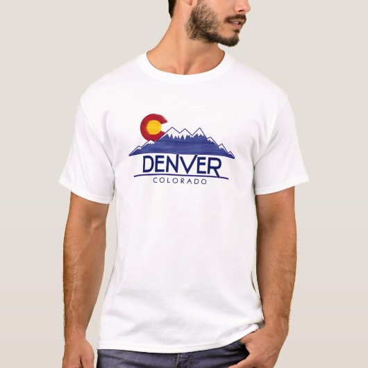 Denver Colorado wood mountains shirt Tシャツ (正面)