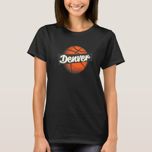 Denver Hometown Basketball Player Sports Tシャツ (正面)