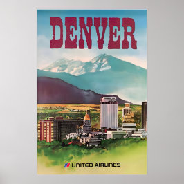 Denver Print Colorado Art United Airlines Travel P ポスター