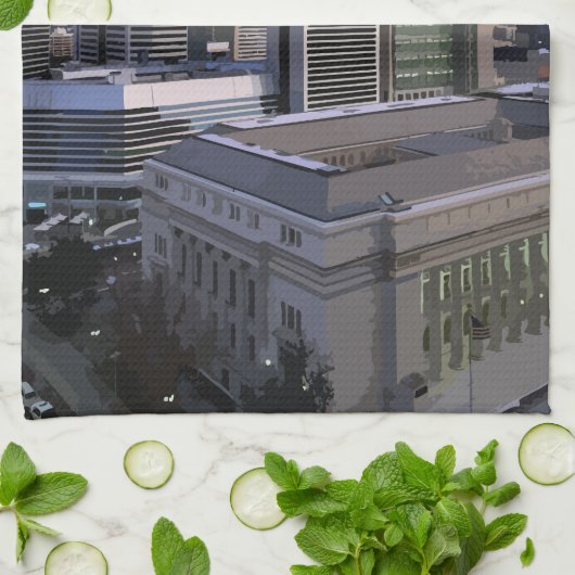 Denver Skyline キッチンタオル (折り畳み)