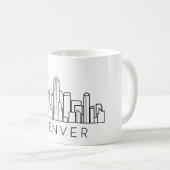 Denver Skyline Cityscape コーヒーマグカップ (正面右)