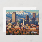Denver Skyline Colorado ポストカード (正面/裏面)