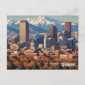 Denver Skyline Colorado ポストカード (正面)