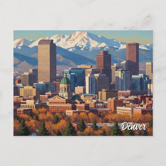 Denver Skyline Colorado ポストカード (正面)