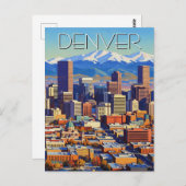 Denver Skyline Colorado ポストカード (正面/裏面)