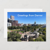 Denver Skyline View Capitol Building Personalize ポストカード (正面/裏面)