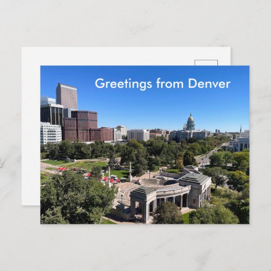 Denver Skyline View Capitol Building Personalize ポストカード (正面/裏面)