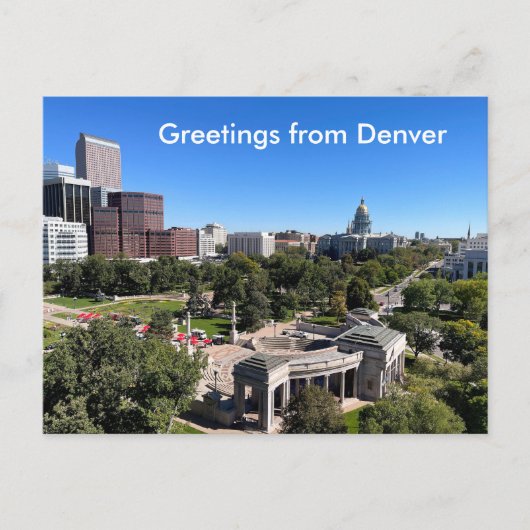 Denver Skyline View Capitol Building Personalize ポストカード (正面)