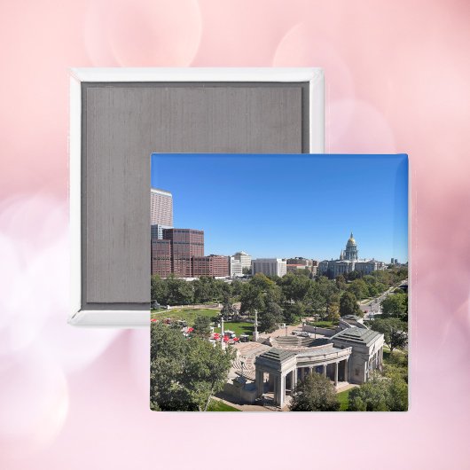 Denver Skyline View with State Capitol マグネット