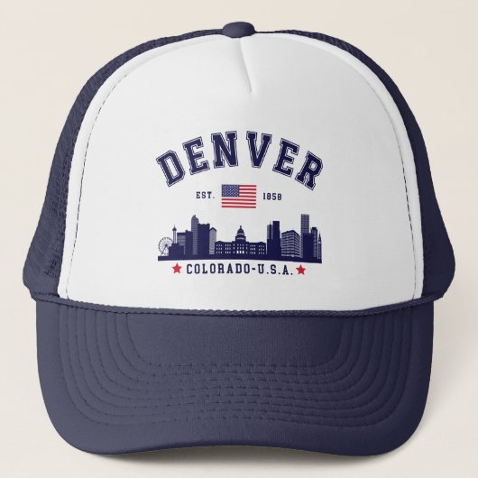 Denver Skyline Vintage City View キャップ (正面)