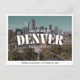 Denver Wedding Save the Date Retro Destination ポストカード