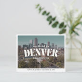 Denver Wedding Save the Date Retro Destination ポストカード (スタンド正面)