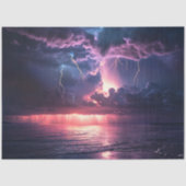 Deocupage Ocean Storm LIghtening Sunset Scene 薄葉紙 (正面)
