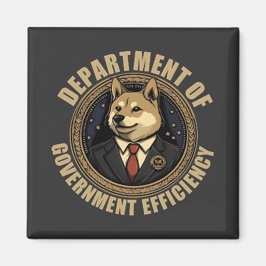 Department Of Government Efficiency Doge Dog マグネット (正面)