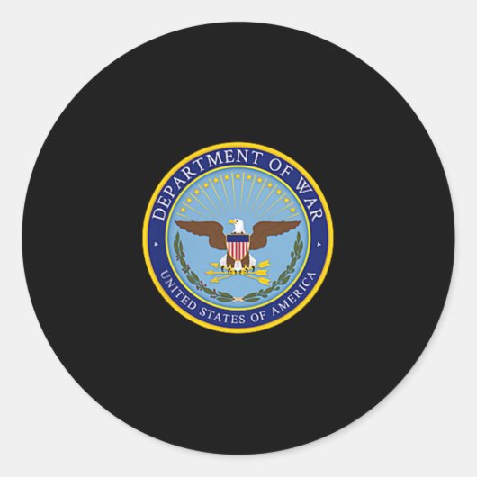 Department Of War Established 2025 Re-established ラウンドシール (正面)