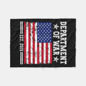 Department Of War Usa Camouflage Flag Department O フリースブランケット (正面(横))