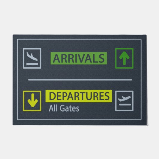 Departure Arrival doormat, Aviation gift ドアマット (正面)