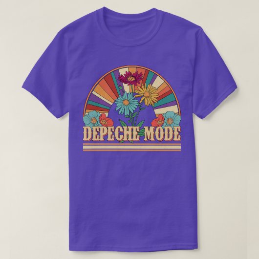 Depeche花名モードギフトパーソナライズされたレトロ Tシャツ (デザイン正面)