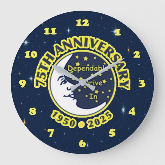 Dependable Drive In 75th Anniversary Clock ラージ壁時計 (正面)