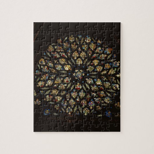 depic場面の西のドアの上のバラ窓、 ジグソーパズル (縦)