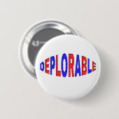 DEPLORABLEピンボタン、愛国色 缶バッジ (正面&裏面)