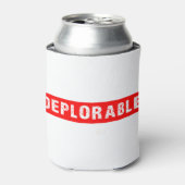 DEPLORABLE WHITE on Red 缶クーラー (缶正面)