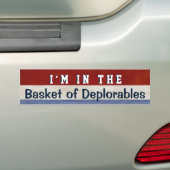 Deplorablesのおもしろいな選挙のヒラリーの引用文のバスケット バンパーステッカー (車上)
