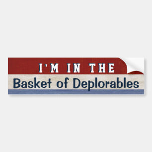 Deplorablesのおもしろいな選挙のヒラリーの引用文のバスケット バンパーステッカー