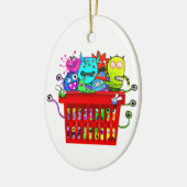 Deplorablesの切札の愛らしいDeplorablesのバスケット セラミックオーナメント (左)