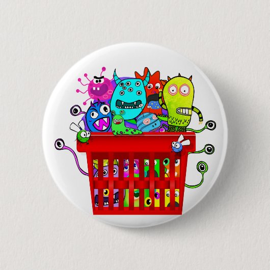 Deplorablesの愛らしい嘆かわしいのバスケット 缶バッジ (正面)