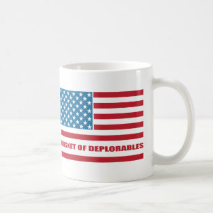 Deplorablesの米国旗のバスケットはラインを薄くします コーヒーマグカップ