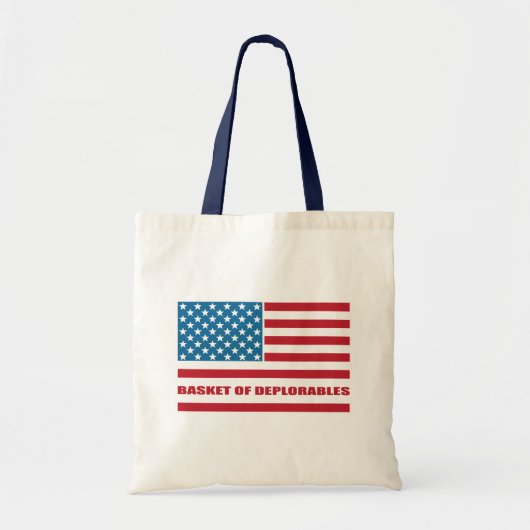 Deplorablesの米国旗のバスケットはラインを薄くします トートバッグ (正面)