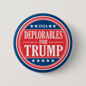Deplorables for Donald Trump - 2024 缶バッジ (正面)