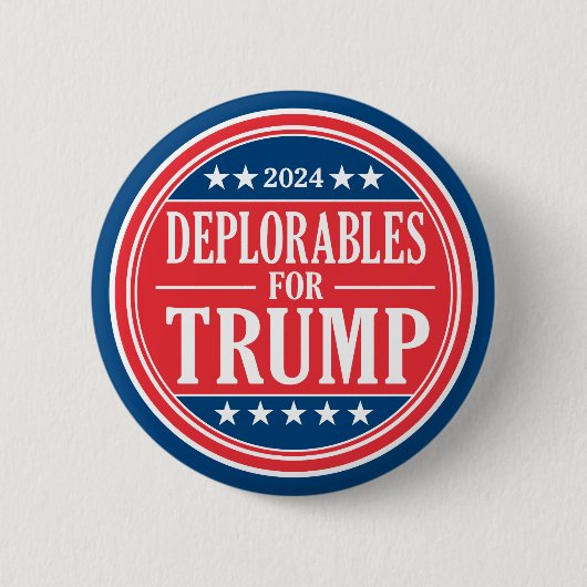 Deplorables for Donald Trump - 2024 缶バッジ (正面)