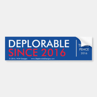 DeplorableSince2016 バンパーステッカー