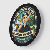 Deployment Success Rooney Troublin Gift ラージ壁時計 (傾斜)