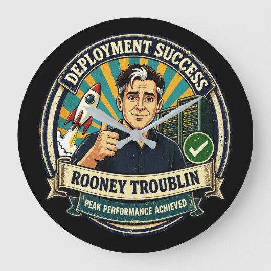 Deployment Success Rooney Troublin Gift ラージ壁時計 (正面)