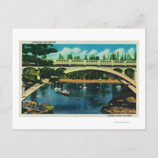 Depoe Bay and Bridge、OregonDepoe Bay、または ポストカード (正面)