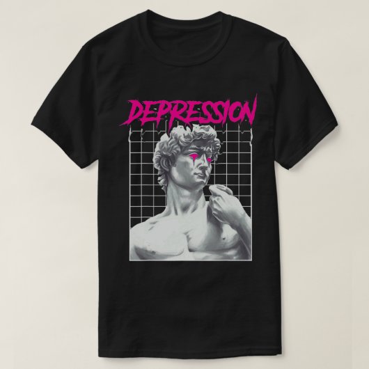 Depression Greek Statue Grunge Aesthetic Emo Vapor Tシャツ (デザイン正面)