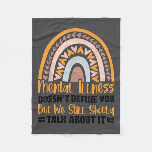 Depression Mental Illness Mental Health Awareness  フリースブランケット (正面)