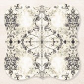 Deprise著国のヴィンテージのシャンペンのフランスのなモザイク ペーパーコースター (正面)