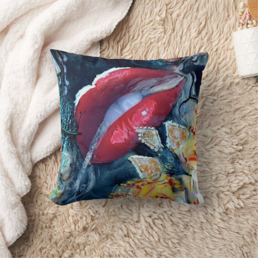 Deprise著宇宙治療の唇の枕 クッション (ブランケット)