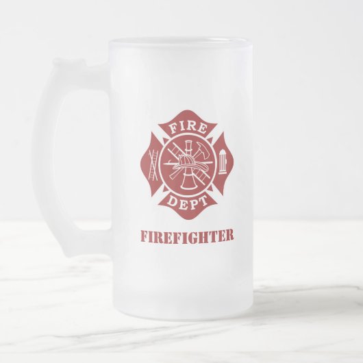 Dept/消防士16ozの曇らされたガラスのマグを始動させて下さい フロストグラスビールジョッキ (左)