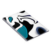 Depth Charge:抽象芸術ブラック、ホワイト、ブルー ノートブック (右側)