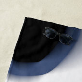 Depth Charge:抽象芸術ブラック、ホワイト、ブルー ビーチタオル (インサイチュ)