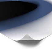 Depth Charge:抽象芸術ブラック、ホワイト、ブルー ポスター (角)