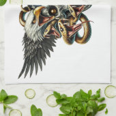 Der Adler und Schlangen Gott der Finsternis Dämon キッチンタオル (折り畳み)